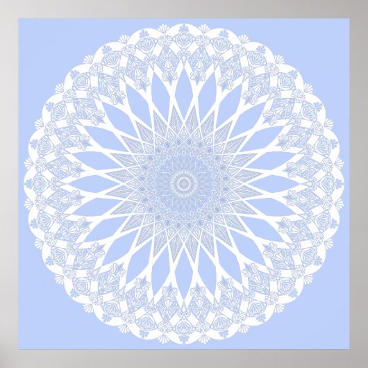 Blue Juniper Berry Tristyns Mandala Poster (Voorkant)