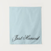 Blue Just Married Fabric Car Wedding Banner Sign Wandkleed (Voorkant)