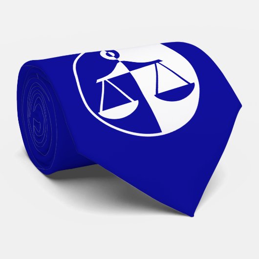 Blue Justice Scales Stropdas (Opgerold)