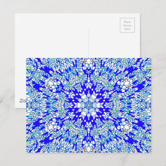 Blue Kaleidoscoop Briefkaart (Voorkant / Achterkant)