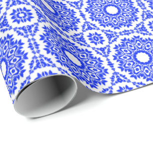 Blue Kaleidoscoop Cadeaupapier