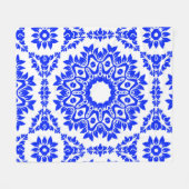 Blue Kaleidoscoop Fleece Deken (Voorkant (Horizontaal))