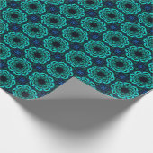 Blue Kaleidoscope Fractal Pattern Cadeaupapier (Hoek)