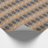 Blue Kaleidoscope Star Wicker Background Cadeaupapier (Hoek)