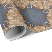 Blue Kaleidoscope Star Wicker Background Cadeaupapier (Rol Hoek)