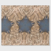 Blue Kaleidoscope Star Wicker Background Cadeaupapier (Vlak)