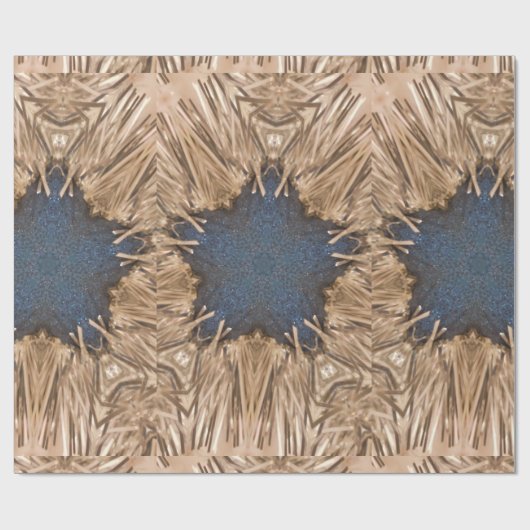 Blue Kaleidoscope Star Wicker Background Cadeaupapier (Vlak)
