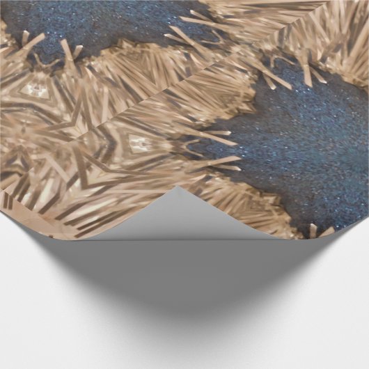 Blue Kaleidoscope Star Wicker Background Cadeaupapier (Hoek)