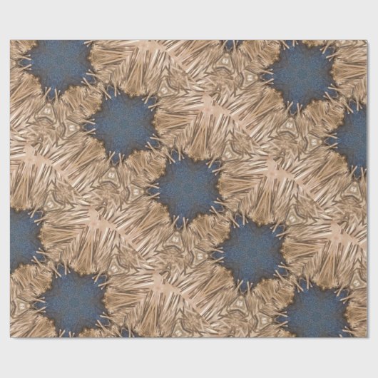 Blue Kaleidoscope Star Wicker Background Cadeaupapier (Vlak)
