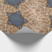 Blue Kaleidoscope Star Wicker Background Cadeaupapier (Hoek)