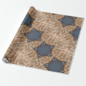 Blue Kaleidoscope Star Wicker Background Cadeaupapier (Uitgerold)