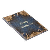 Blue Kaleidoscope Star Wicker Background Notitieboek (Rechterzijde)