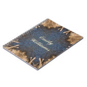 Blue Kaleidoscope Star Wicker Background Notitieboek (Linkerzijde)