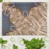 Blue Kaleidoscope Star Wicker Background Theedoek (Gevouwen)