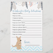 Blue Kangaroo Boho Boy Baby shower wenst Baby (Voorkant)