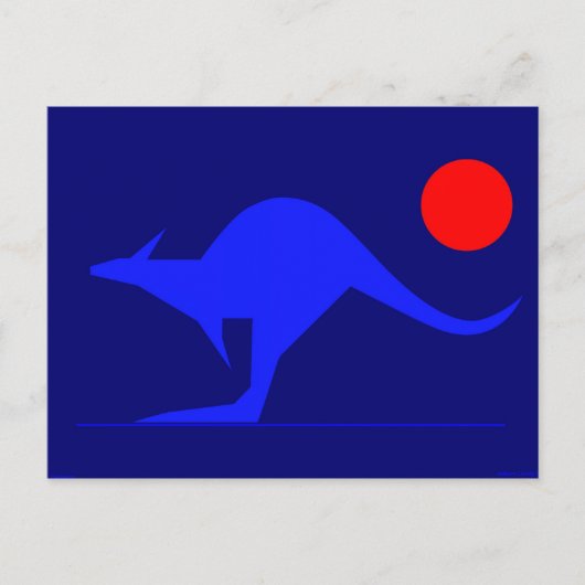 Blue Kangaroo Briefkaart (Voorkant)