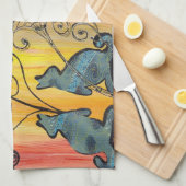 Blue Kangaroos Theedoek (Quarter Fold)