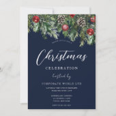 Blue Kantoor Corporate Kerstfeest Kaart (Voorkant)