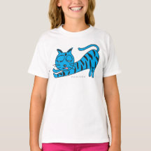 Blue Kat Stretch Girl T-Shirt