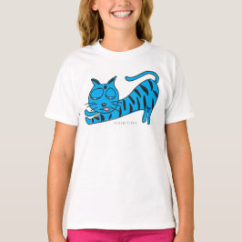 Blue Kat Stretch Girl T-Shirt