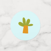 Blue Kawaii Dinosaur Boy Verjaardag Foto Naam Scha Confetti (Kleine voorkant)