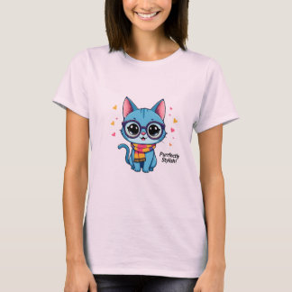 Blue Kawaii Kitten T-shirt