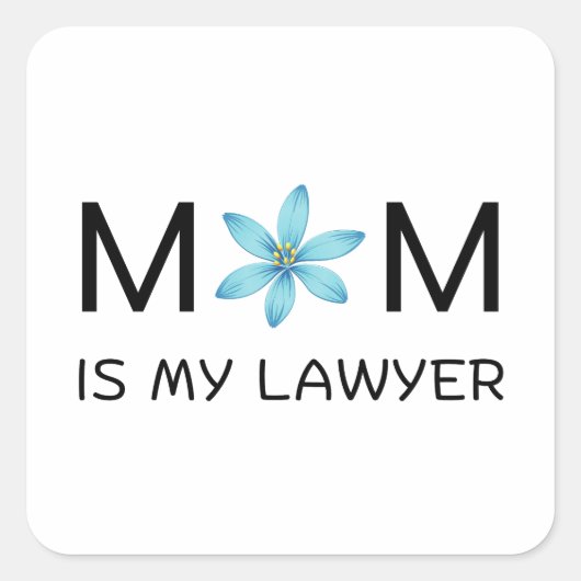 Blue Kawaii Leuke sticker- Botanische bloemenstick Vierkante Sticker (Voorkant)