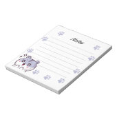 Blue Kawaii notitieblok (Linkerzijde)