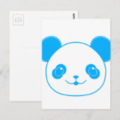 Blue Kawaii Panda Bear Briefkaart (Voorkant / Achterkant)