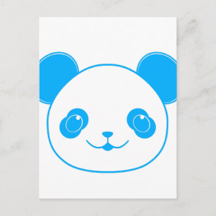 Blue Kawaii Panda Bear Briefkaart