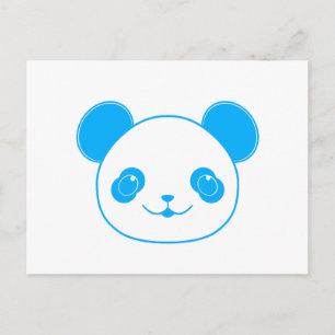 Blue Kawaii Panda Bear Briefkaart