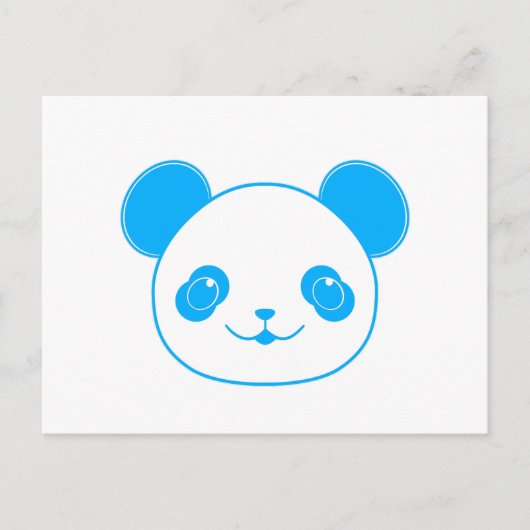 Blue Kawaii Panda Bear Briefkaart (Voorkant)