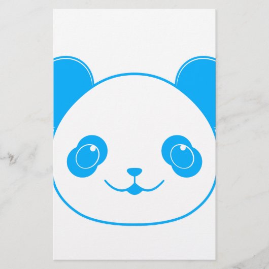 Blue Kawaii Panda Bear Briefpapier (Voorkant)