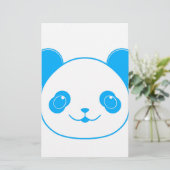 Blue Kawaii Panda Bear Briefpapier (Staand voorkant)