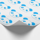 Blue Kawaii Panda Bear Cadeaupapier (Hoek)
