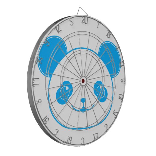 Blue Kawaii Panda Bear Dartbord (Voorkant Links)