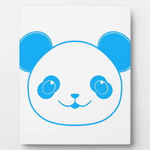 Blue Kawaii Panda Bear Fotoplaat