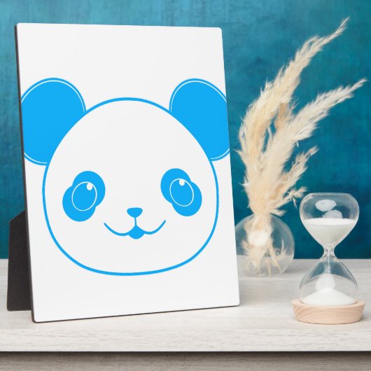 Blue Kawaii Panda Bear Fotoplaat (Zijkant)