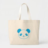Blue Kawaii Panda Bear Grote Tote Bag (Voorkant)