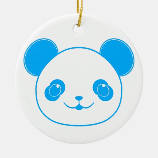 Blue Kawaii Panda Bear Keramisch Ornament (Voorkant)