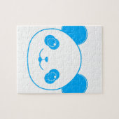 Blue Kawaii Panda Bear Legpuzzel (Horizontaal)