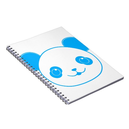 Blue Kawaii Panda Bear Notitieboek (Rechterzijde)
