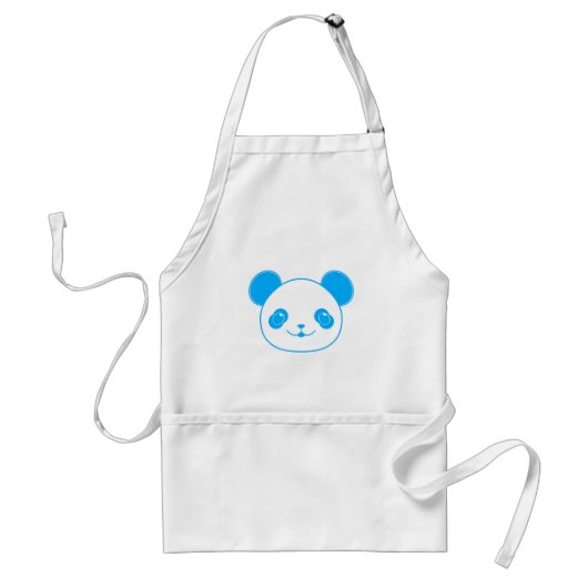 Blue Kawaii Panda Bear Standaard Schort (Voorkant)