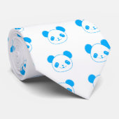 Blue Kawaii Panda Bear Stropdas (Opgerold)