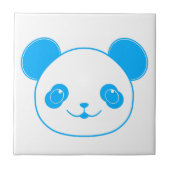 Blue Kawaii Panda Bear Tegeltje (Voorkant)