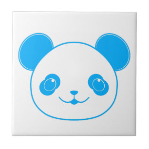 Blue Kawaii Panda Bear Tegeltje