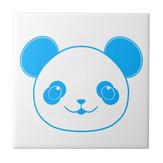 Blue Kawaii Panda Bear Tegeltje (Voorkant)
