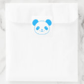 Blue Kawaii Panda Bear Vierkante Sticker (Tas)