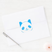 Blue Kawaii Panda Bear Vierkante Sticker (Envelop)