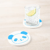Blue Kawaii Panda Bear Zandsteen Onderzetter (Zijkant)